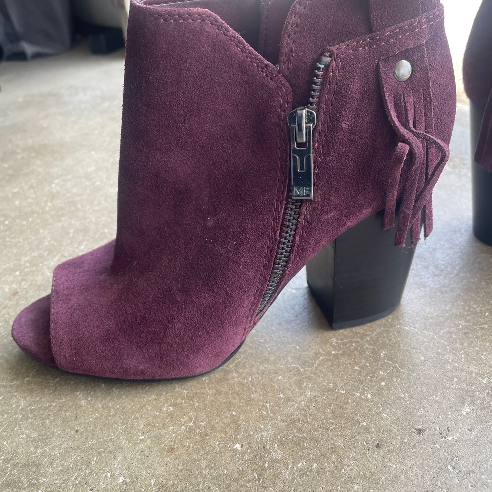 Women's Burgundy Suede Ankle Boots